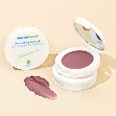 Mamaearth Nourishing Natural Lip Cheek & Eye Tint with Vitamin C & Cocoa - 02 Coco Nude- 4 g